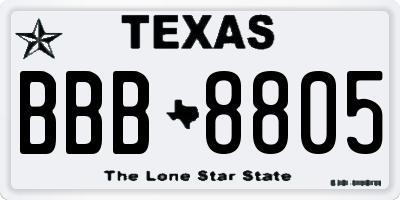 TX license plate BBB8805