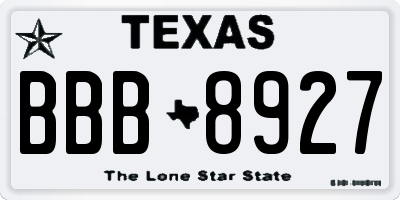 TX license plate BBB8927