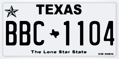 TX license plate BBC1104
