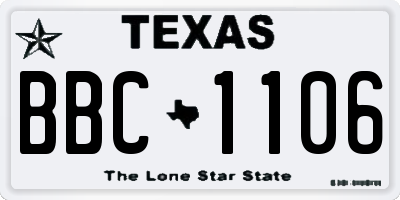 TX license plate BBC1106