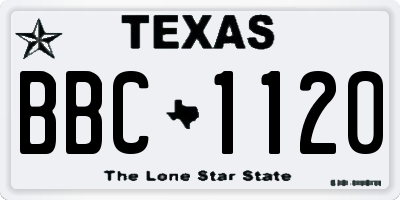 TX license plate BBC1120