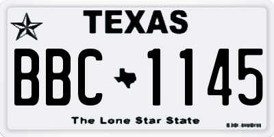 TX license plate BBC1145