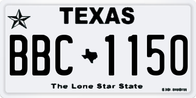 TX license plate BBC1150