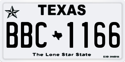 TX license plate BBC1166