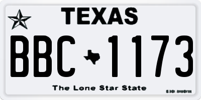 TX license plate BBC1173