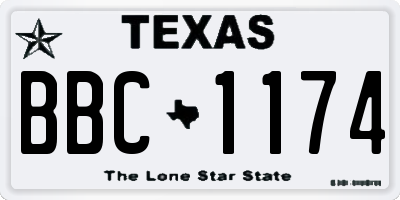 TX license plate BBC1174