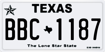 TX license plate BBC1187