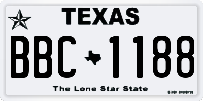 TX license plate BBC1188