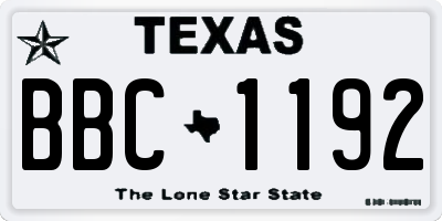 TX license plate BBC1192