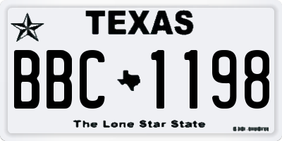 TX license plate BBC1198