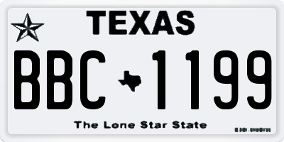 TX license plate BBC1199