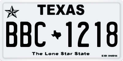 TX license plate BBC1218