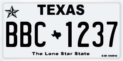 TX license plate BBC1237