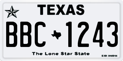 TX license plate BBC1243