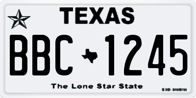 TX license plate BBC1245