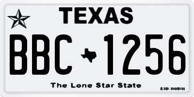 TX license plate BBC1256