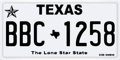 TX license plate BBC1258