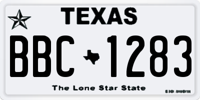 TX license plate BBC1283