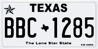 TX license plate BBC1285