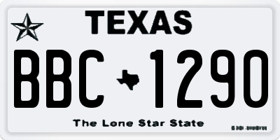 TX license plate BBC1290