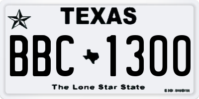 TX license plate BBC1300