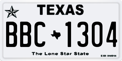 TX license plate BBC1304