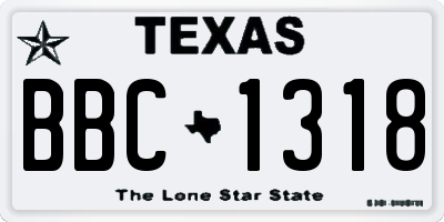 TX license plate BBC1318
