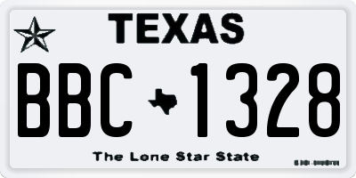 TX license plate BBC1328