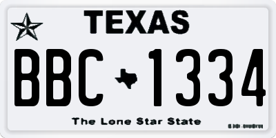 TX license plate BBC1334