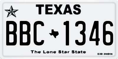 TX license plate BBC1346