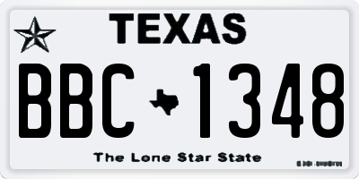TX license plate BBC1348