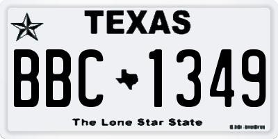 TX license plate BBC1349