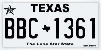 TX license plate BBC1361