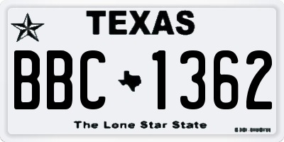 TX license plate BBC1362