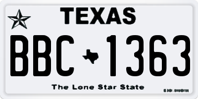 TX license plate BBC1363