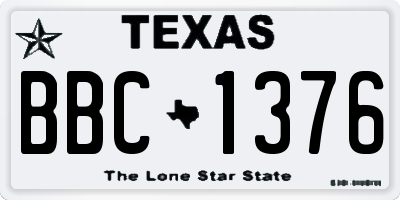 TX license plate BBC1376