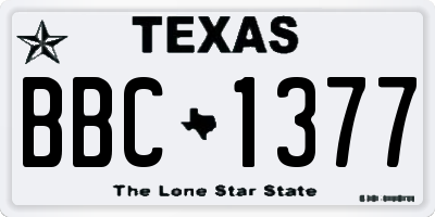 TX license plate BBC1377