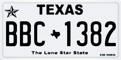 TX license plate BBC1382