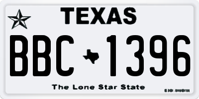 TX license plate BBC1396
