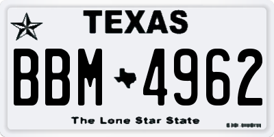 TX license plate BBM4962