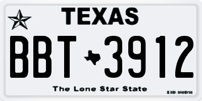 TX license plate BBT3912