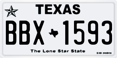 TX license plate BBX1593