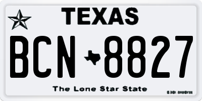 TX license plate BCN8827