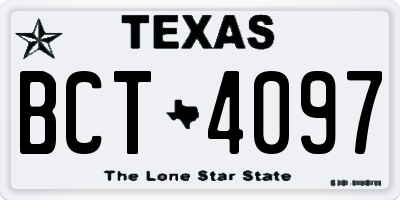 TX license plate BCT4097