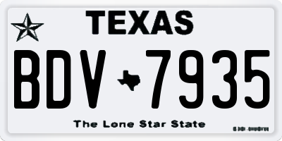 TX license plate BDV7935
