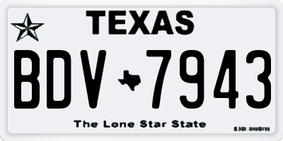 TX license plate BDV7943