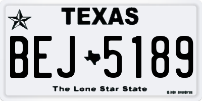 TX license plate BEJ5189