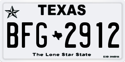 TX license plate BFG2912