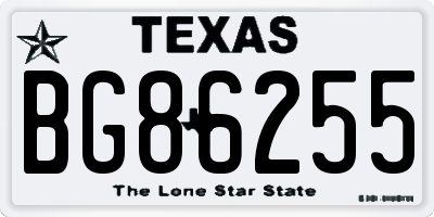 TX license plate BG86255