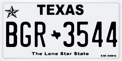 TX license plate BGR3544